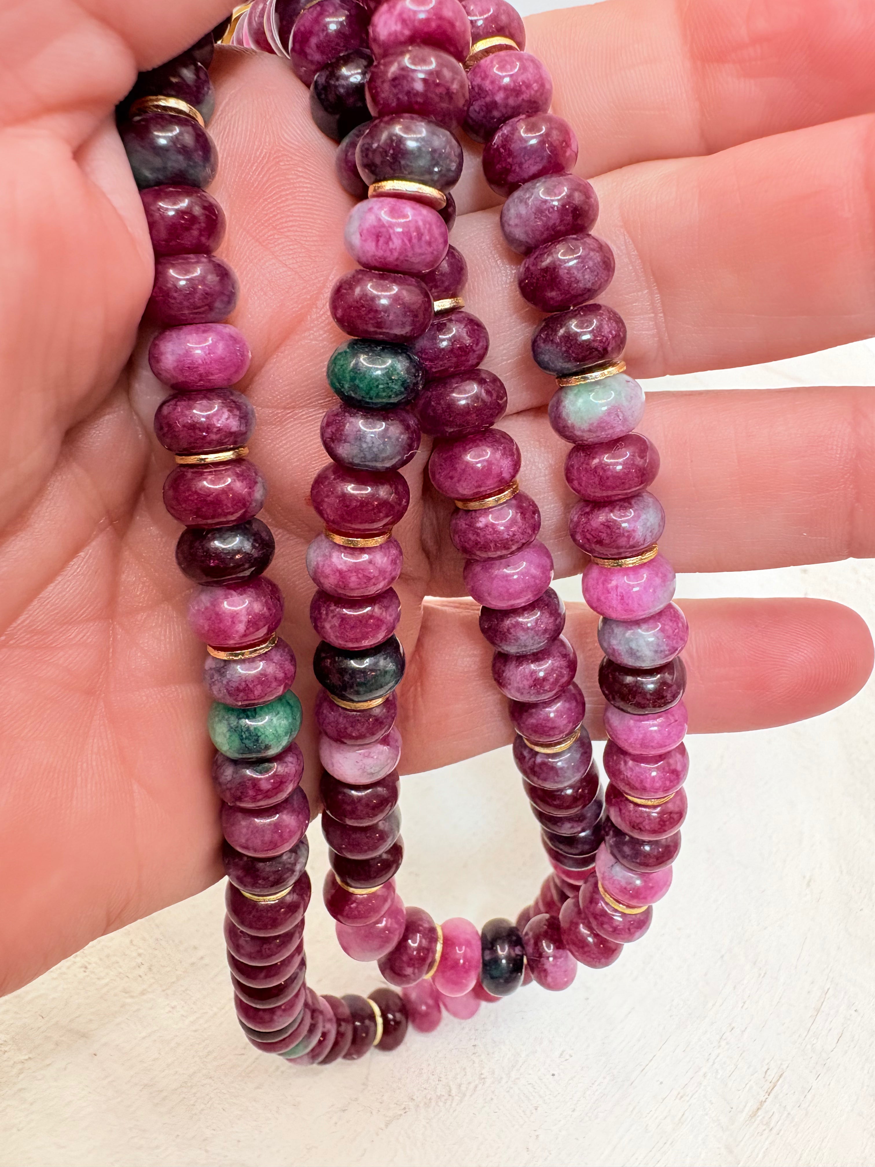 Ruby in Zoisite Rondelle Necklace