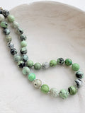 African Turquoise Necklace with Silver Findings