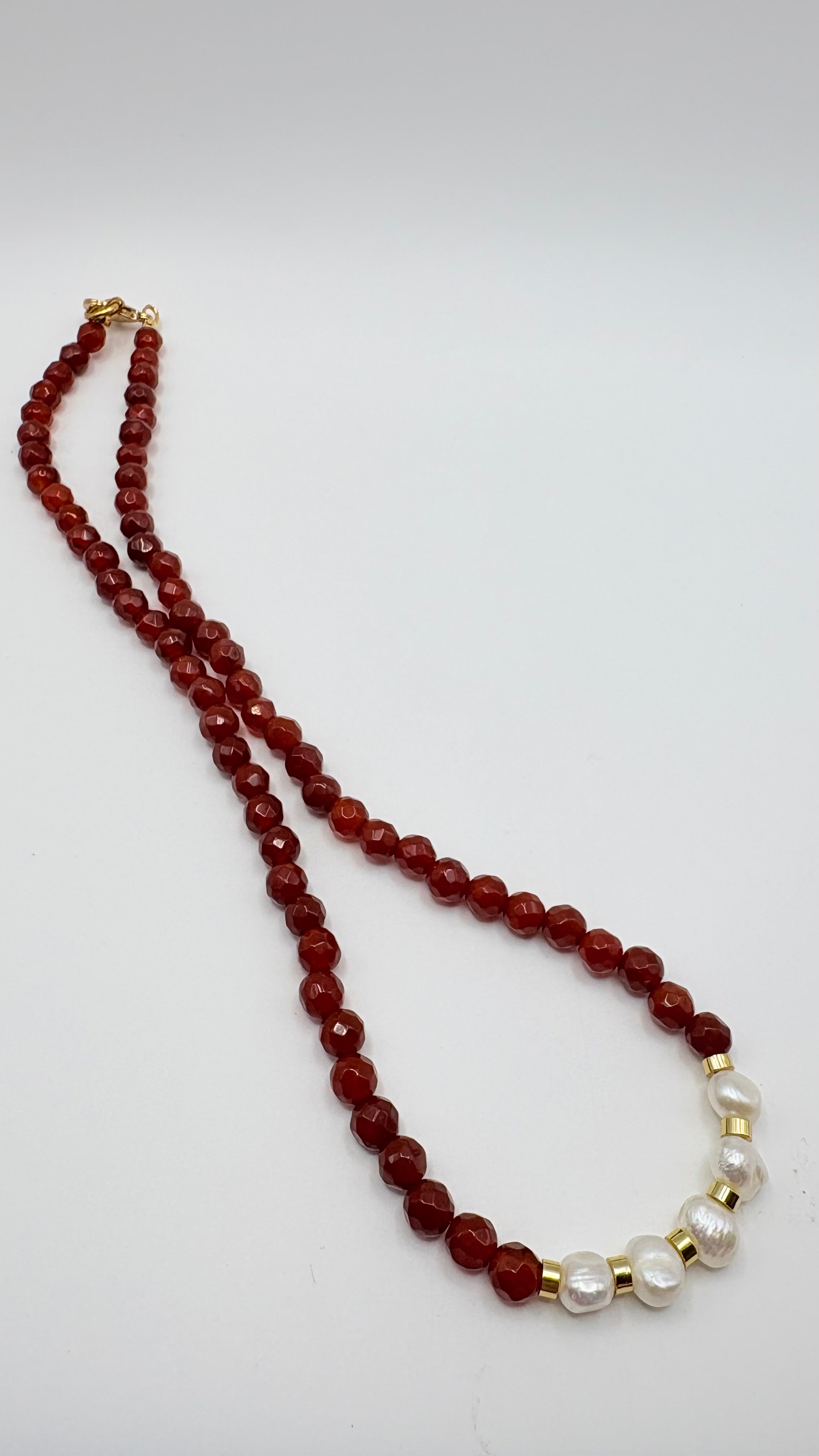 Carnelian and Pearl Necklace