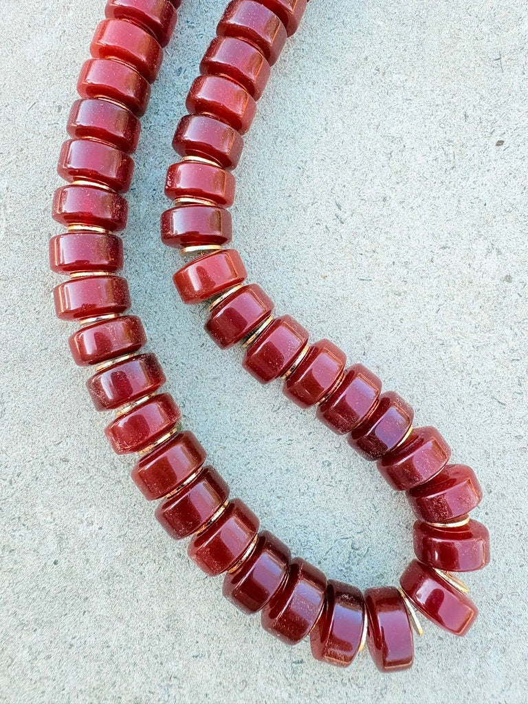 Red Agate Statement Necklace