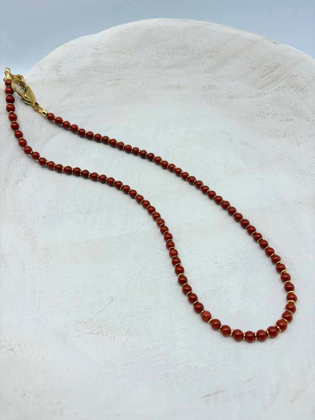Burnt Orange Agate Dainty Necklace