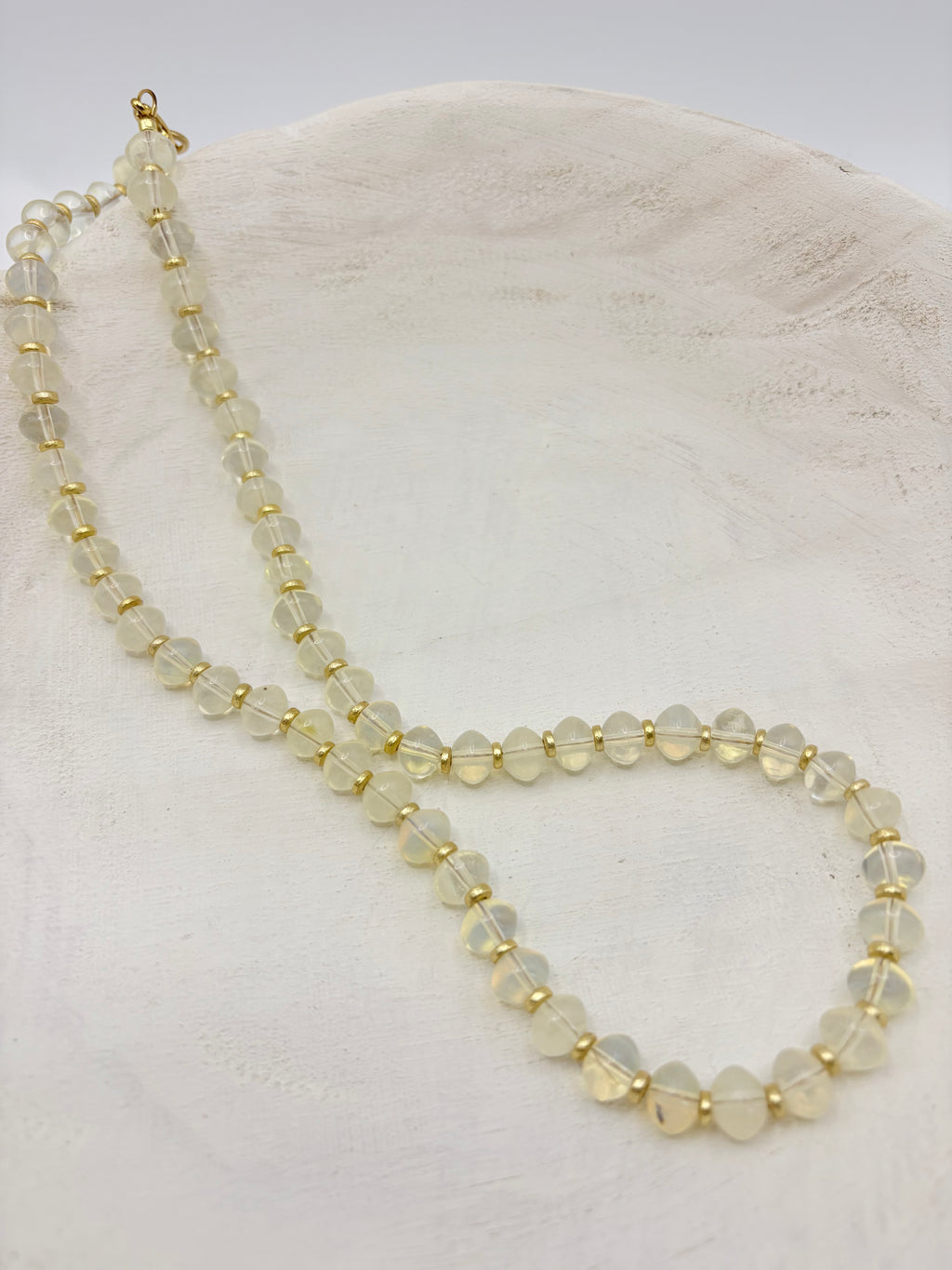 Pineapple Quartz Vintage Beaded Necklace