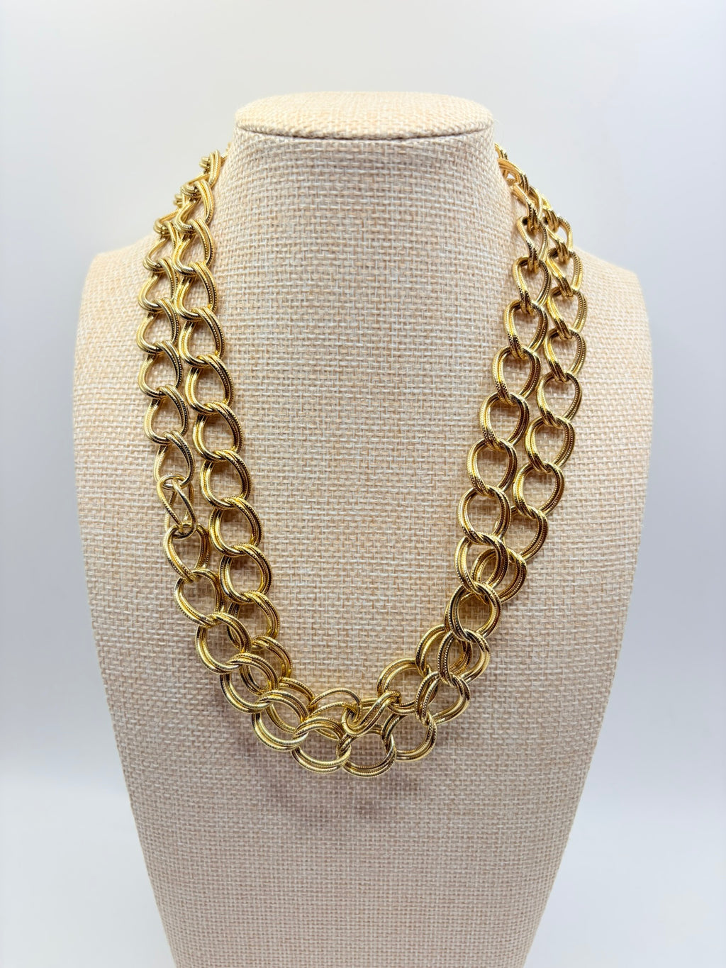 Vintage Textured Double-Link Opera Chain 36 inches