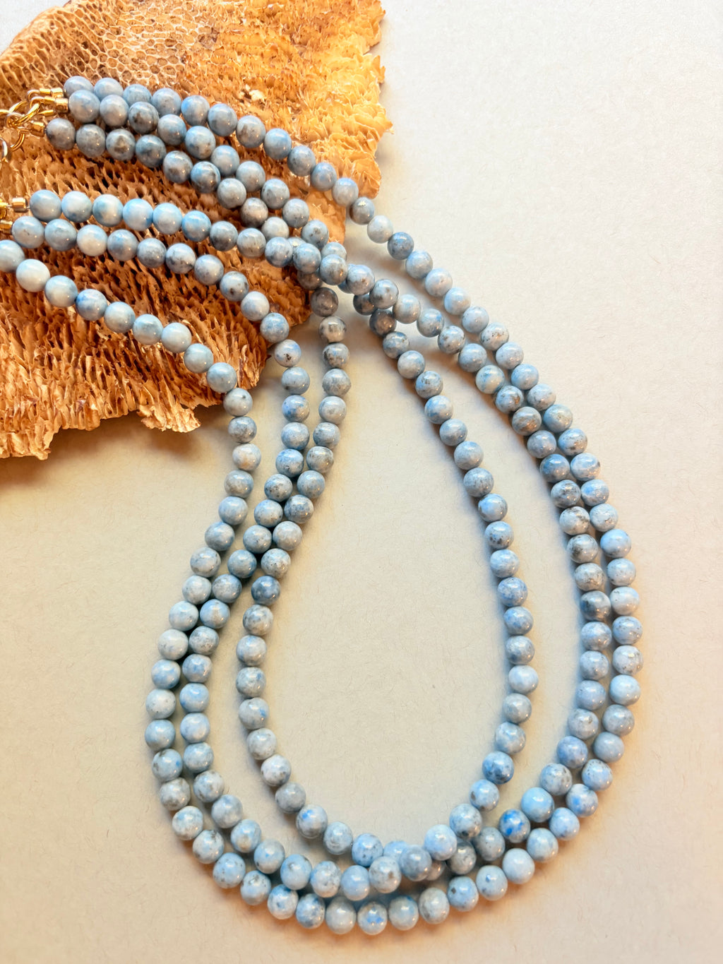 Light Blue Lapis Three Strand Necklace