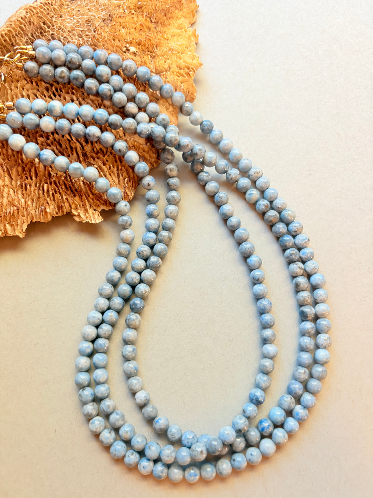 Light Blue Lapis Three Strand Necklace