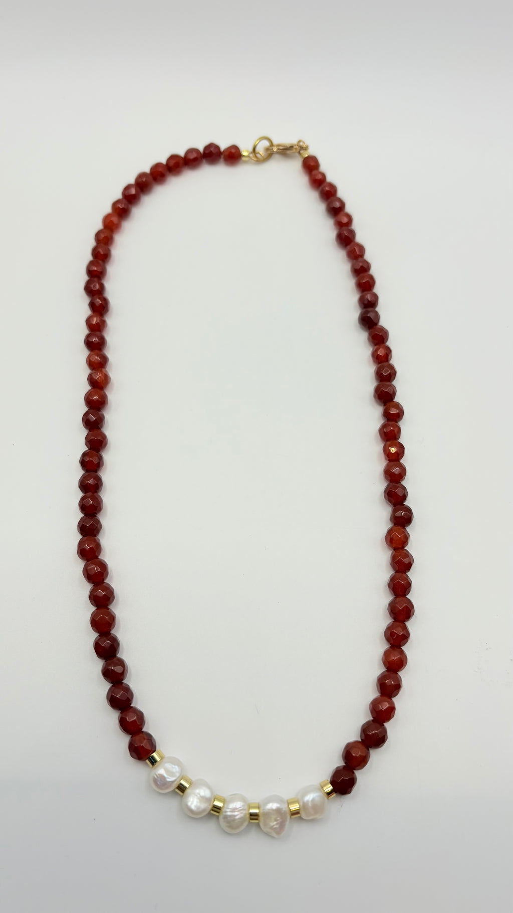 Carnelian and Pearl Necklace