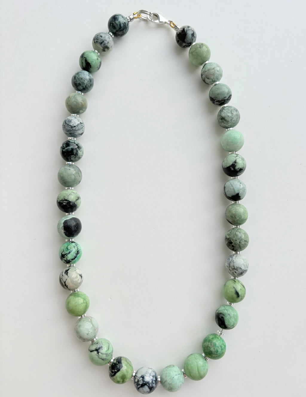 Sage Camo Jasper Smooth Round Necklace
