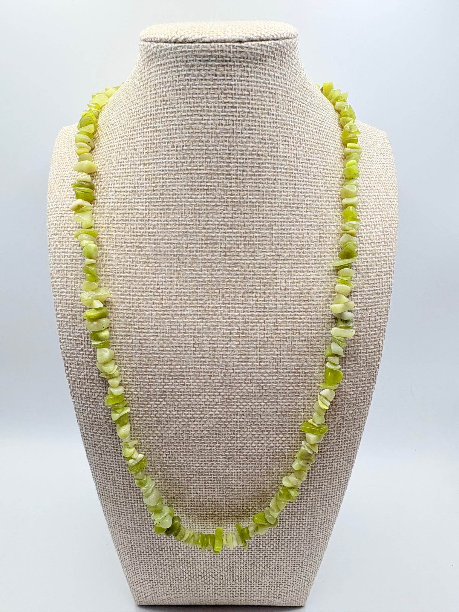 Lemon Jade Chip Stacking Necklace 23.5 inches