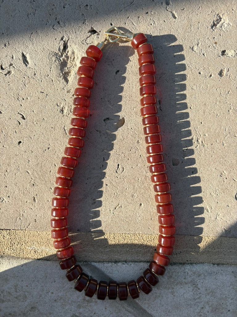 Red Agate Statement Necklace