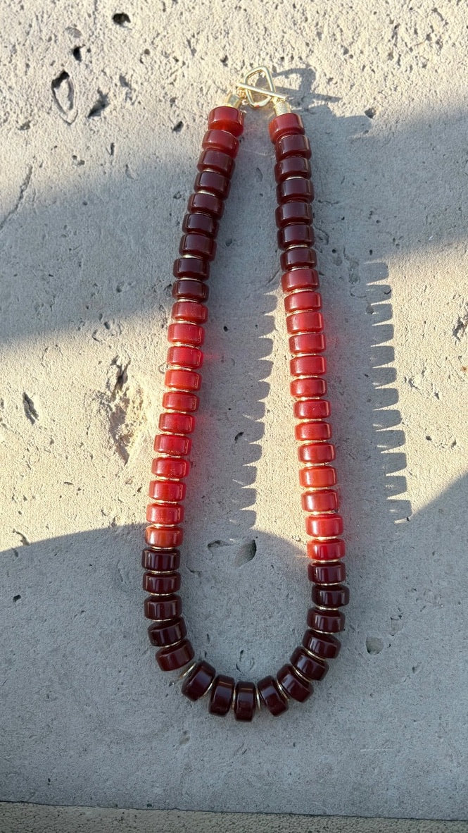 Red Agate Statement Necklace
