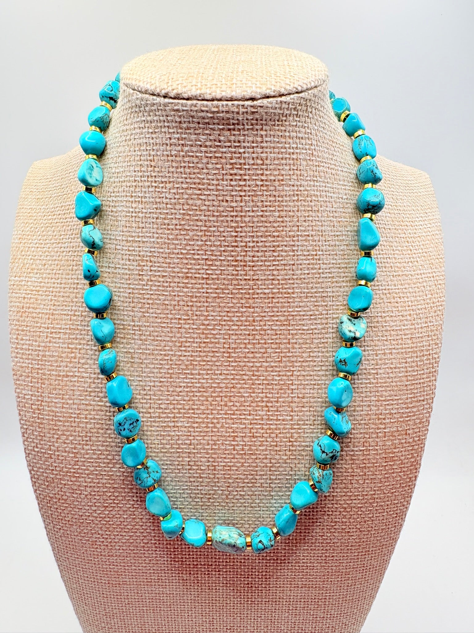 Tumble Turquoise Howlite Necklace