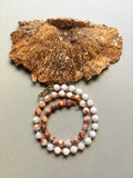 Banded Agate Beaded Necklace Mid
