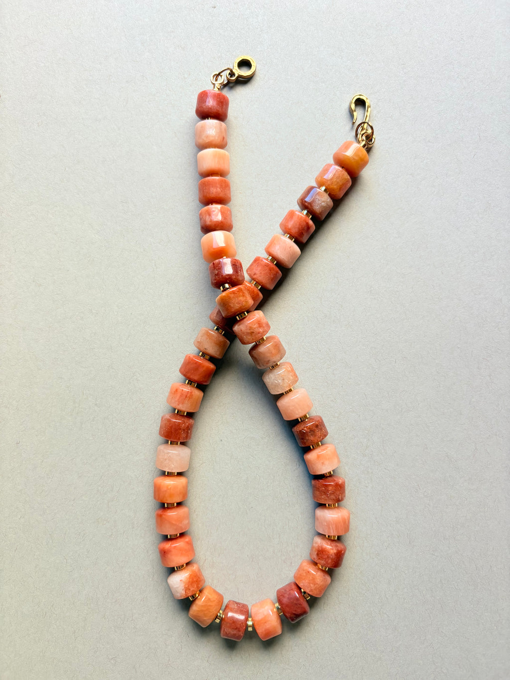 Rojo Agate Heishi Necklace