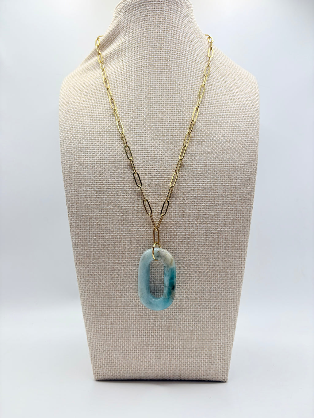 Statement Caribbean Calcite Pendant Necklace