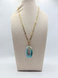 Statement Caribbean Calcite Pendant Necklace