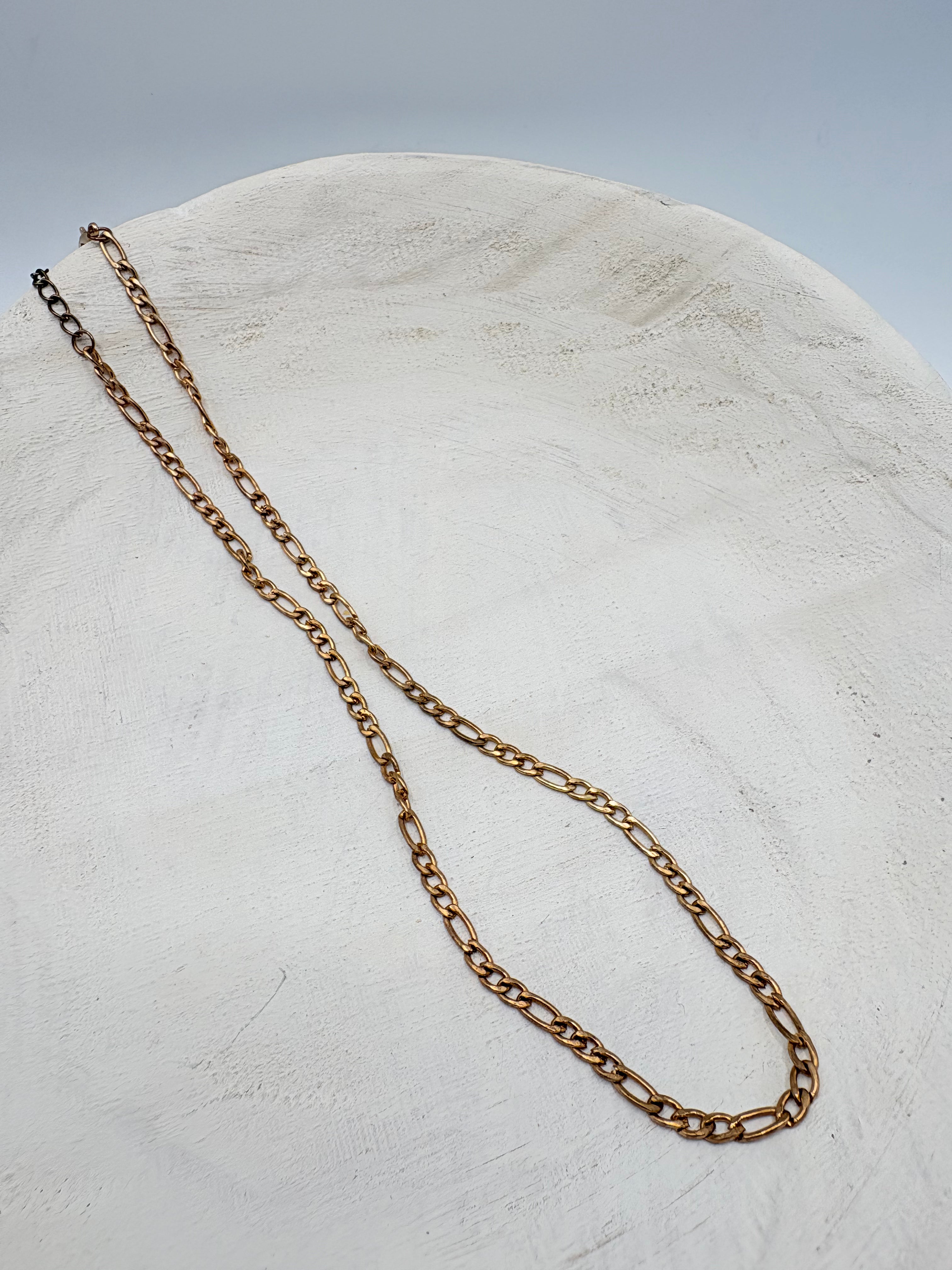 Vintage Delicate Figaro Chain 18 inches