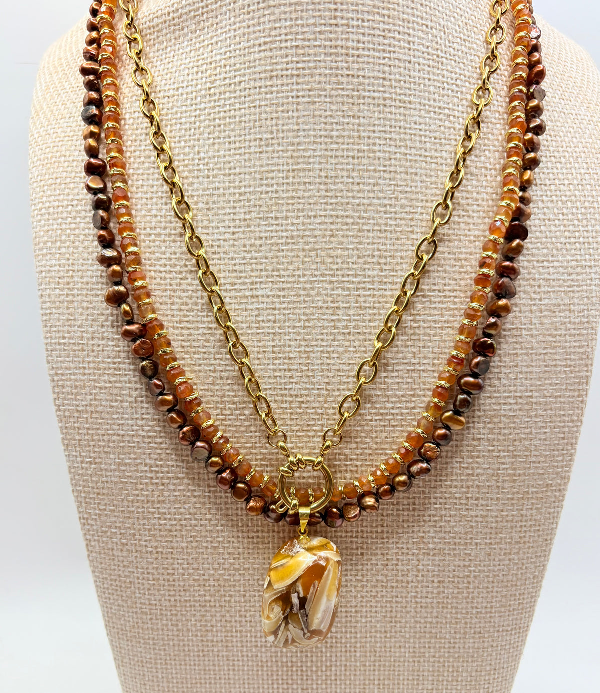 Statement Mosaic Shell Necklace