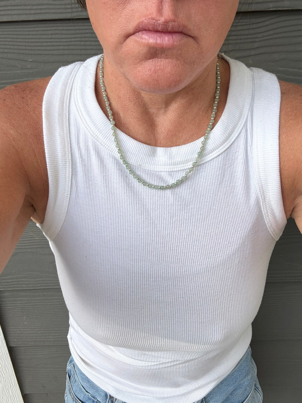 Translucent Aventurine Dainty Round Necklace