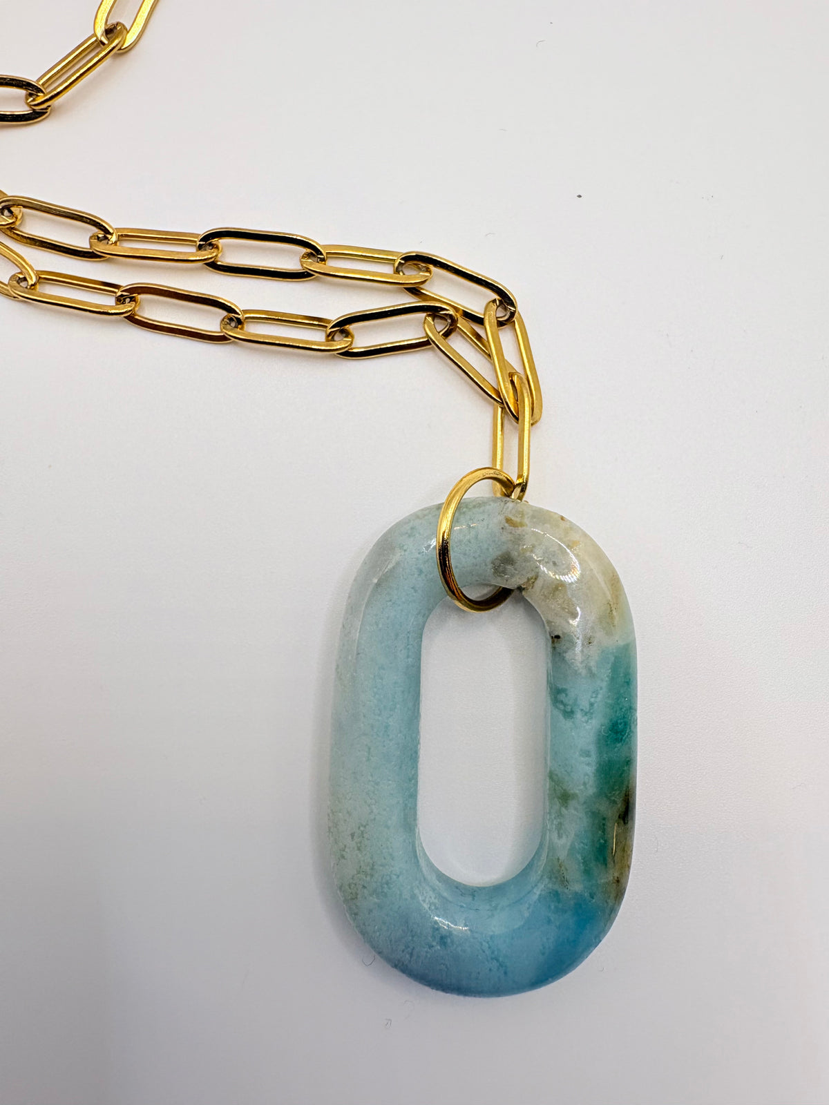 Statement Caribbean Calcite Pendant Necklace