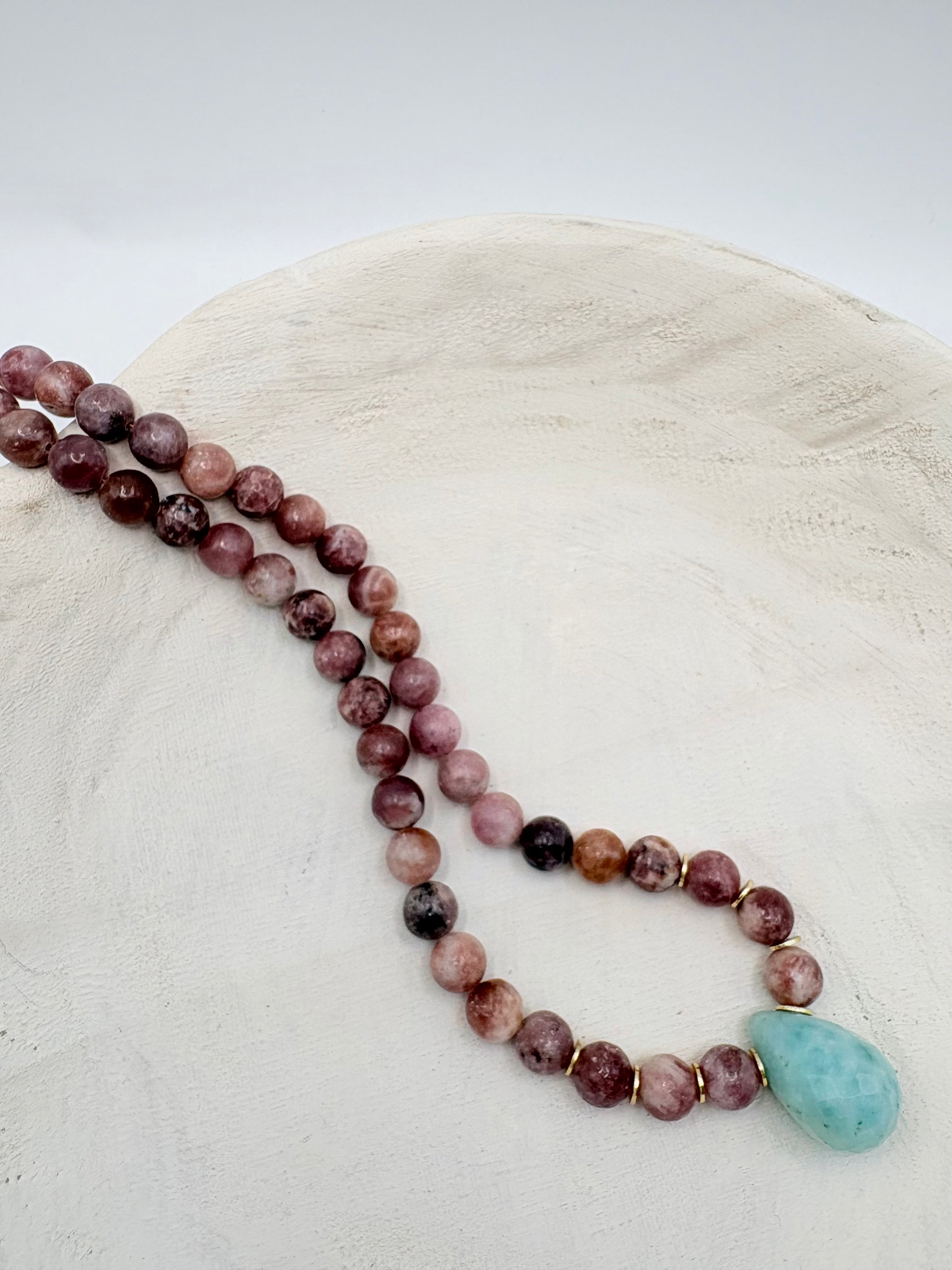 Unicorn Stone Necklace with Stone Pendant