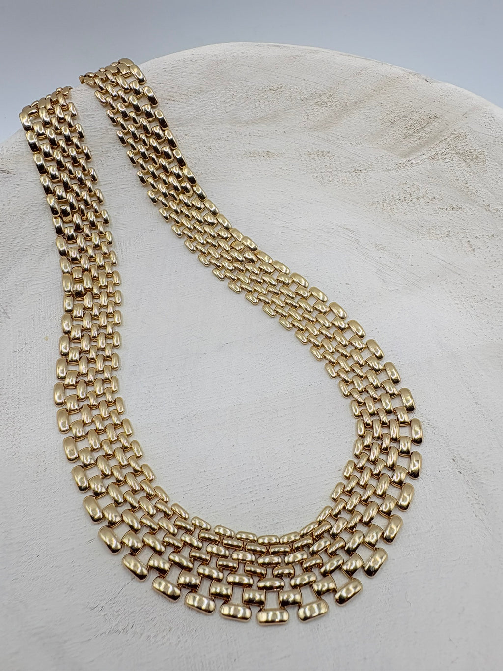 Vintage Bold Panther Link Collar 18 inches
