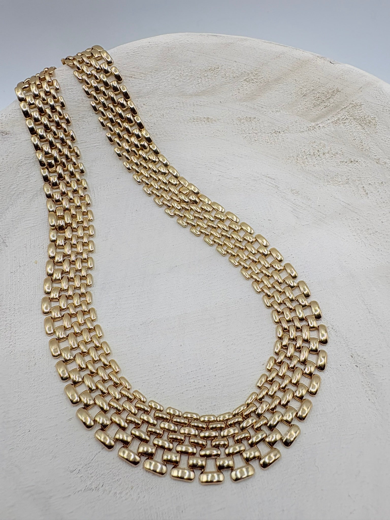 Vintage Bold Panther Link Collar 18 inches