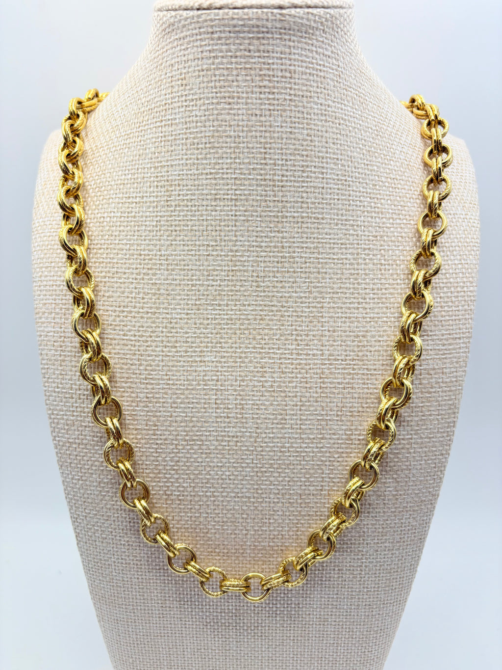 Authentic Vintage Heavy Textured Rolo Chain 30 inches