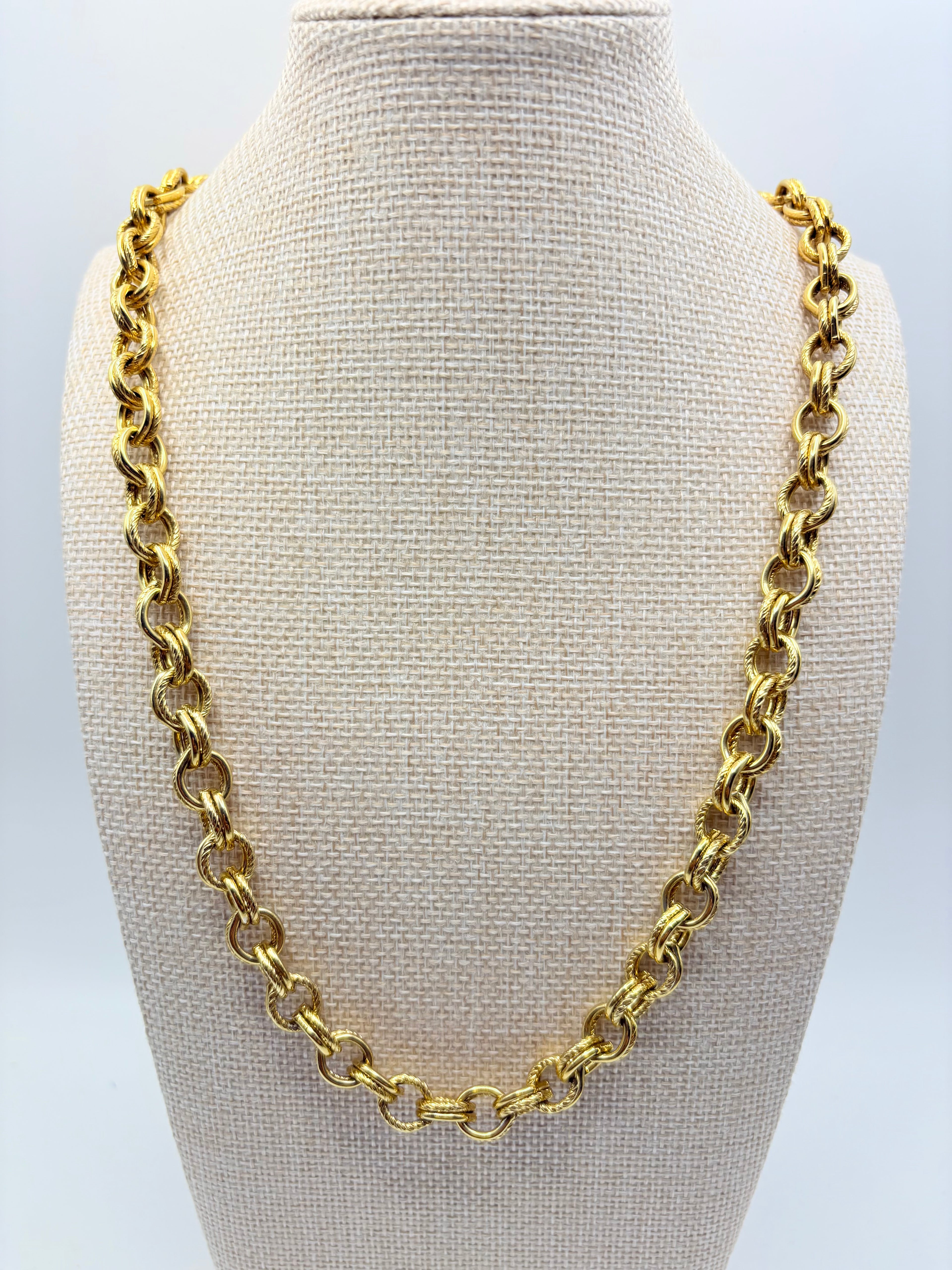 Authentic Vintage Heavy Textured Rolo Chain 30 inches