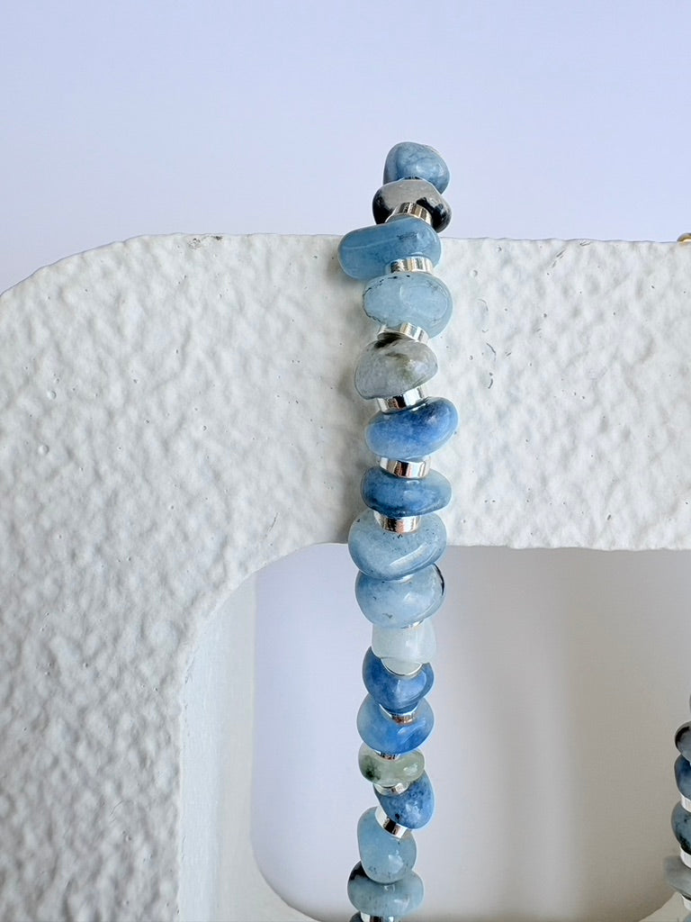 Aquamarine Mixed Metals Necklace