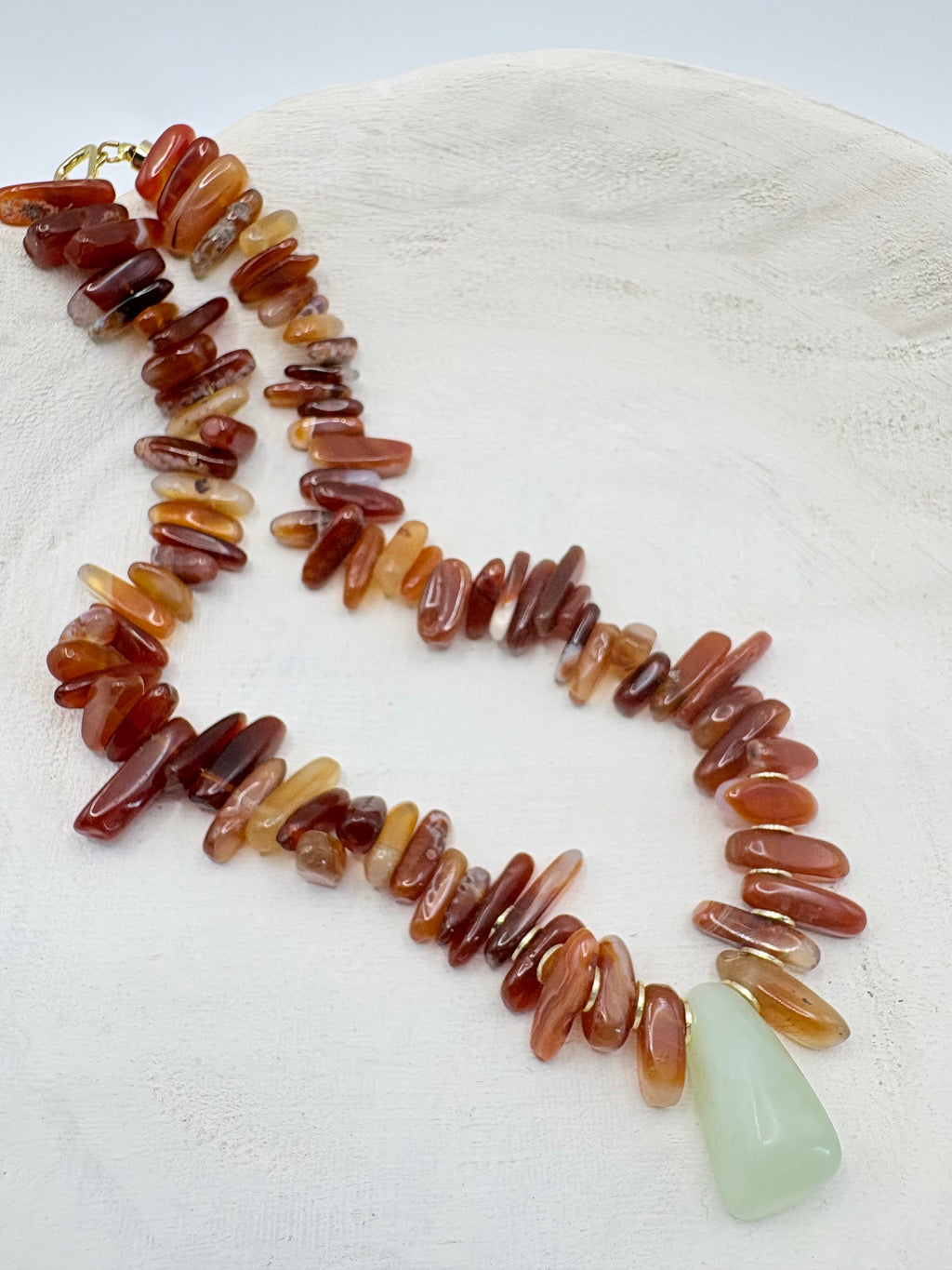 Carnelian Chip Necklace made with Vintage Beads