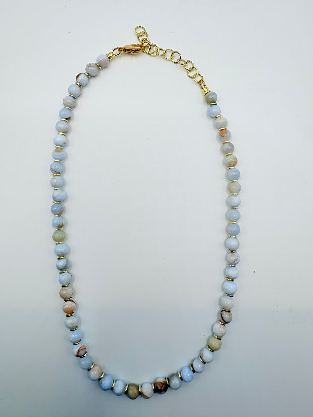Blue Zebra Jasper Beaded Necklace