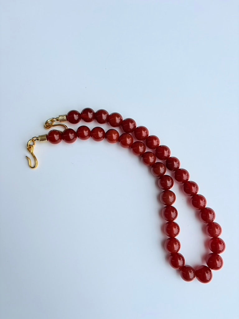 Carnelian Round Beaded Necklace 🤘🏽