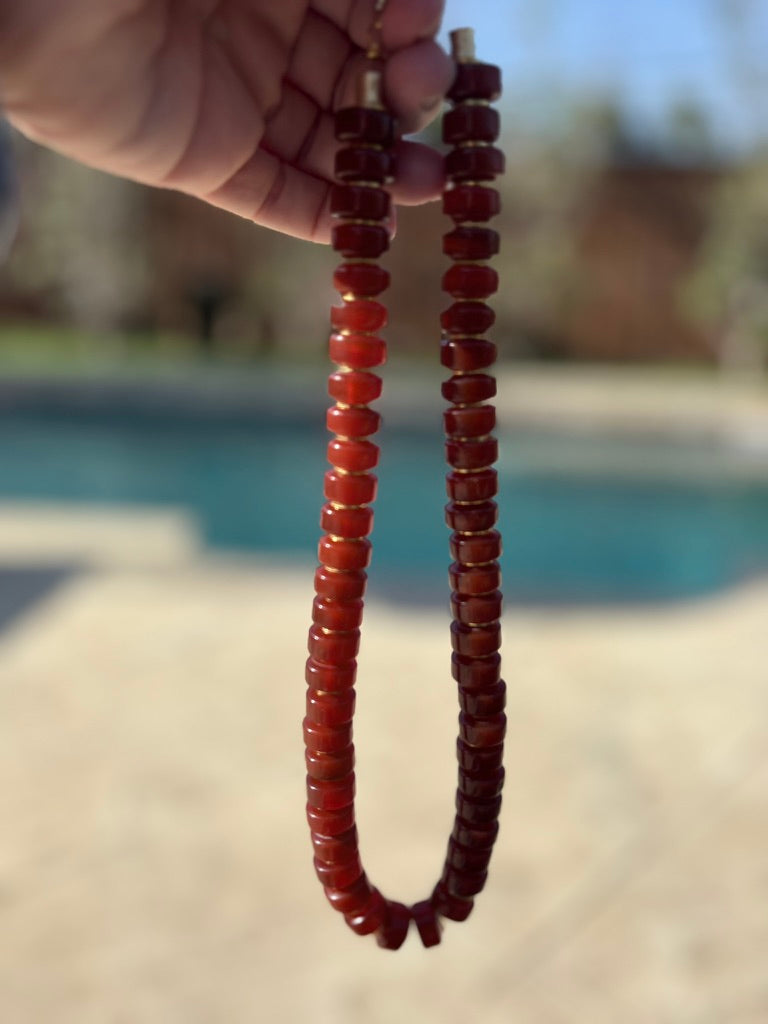 Red Agate Statement Necklace
