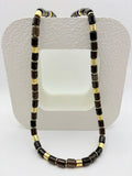 Smoky Quartz Tube Bead Necklace