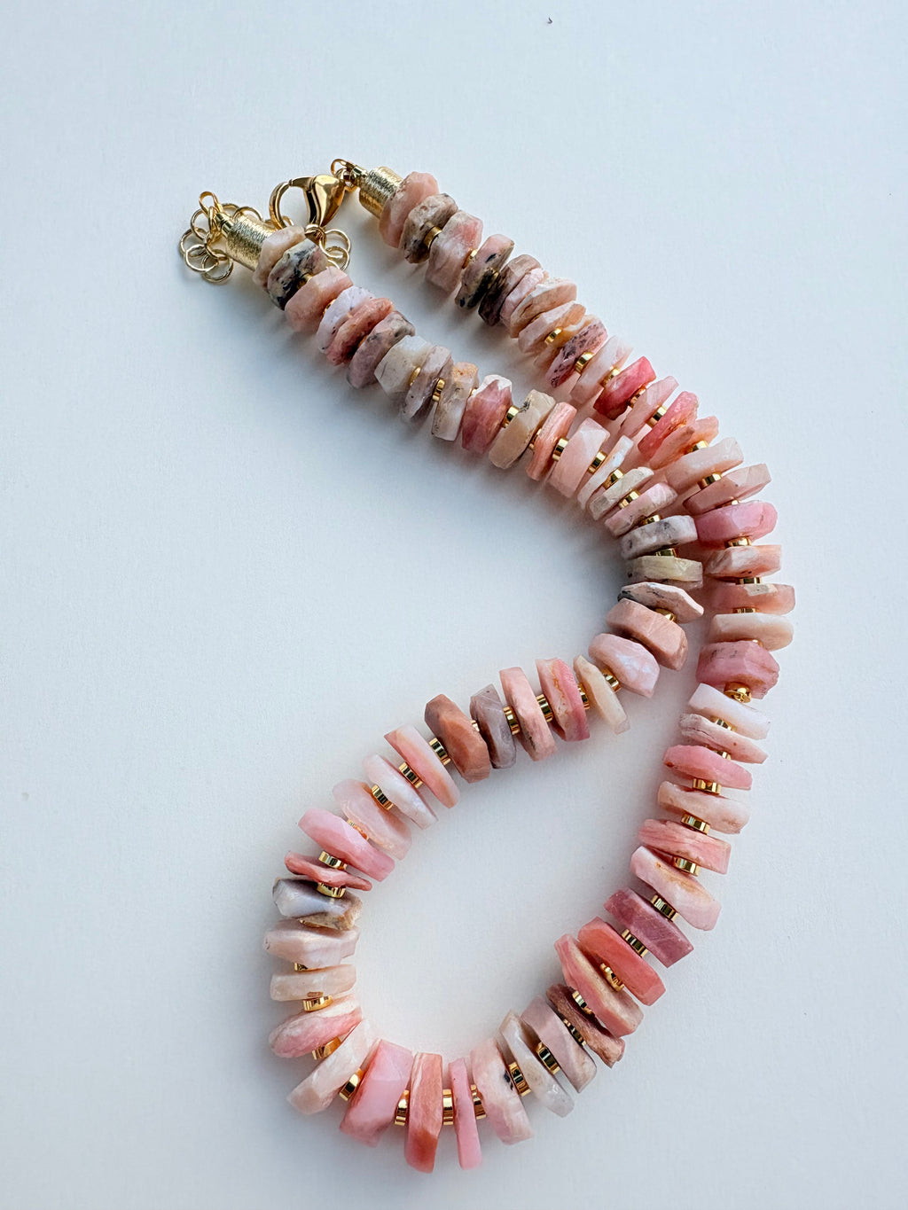 Natural Pink Opal Chip Necklace