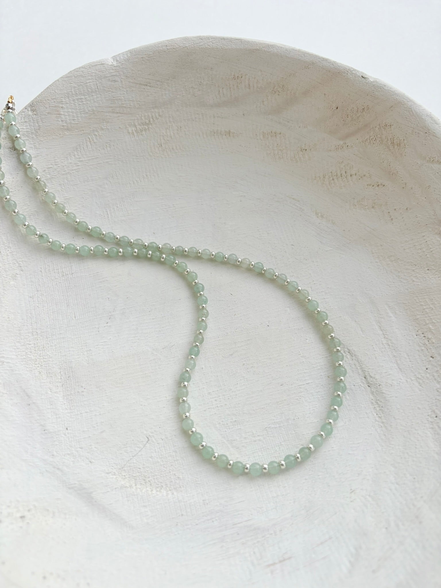 Translucent Aventurine Dainty Round Necklace