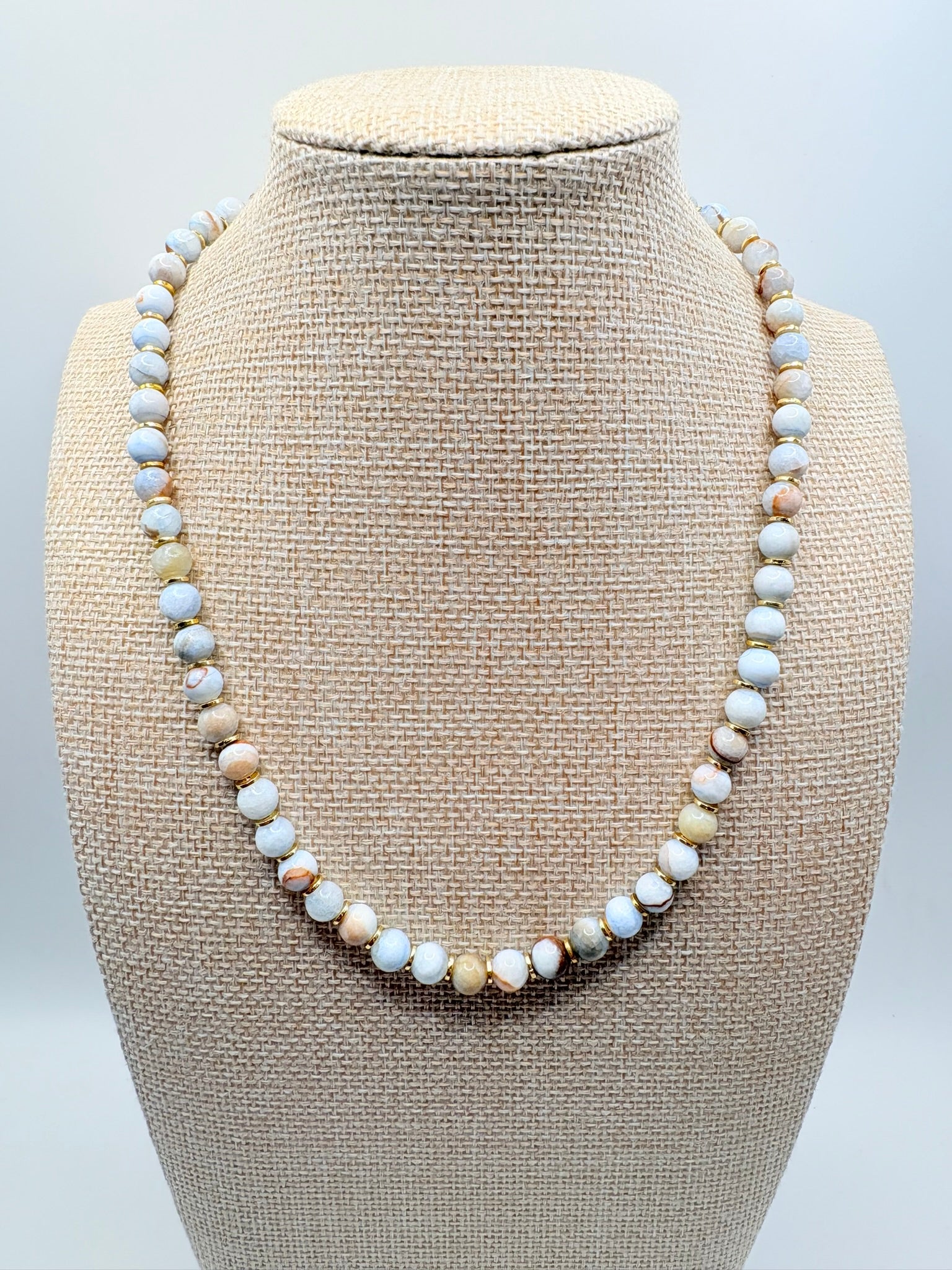 Blue Zebra Jasper Beaded Necklace