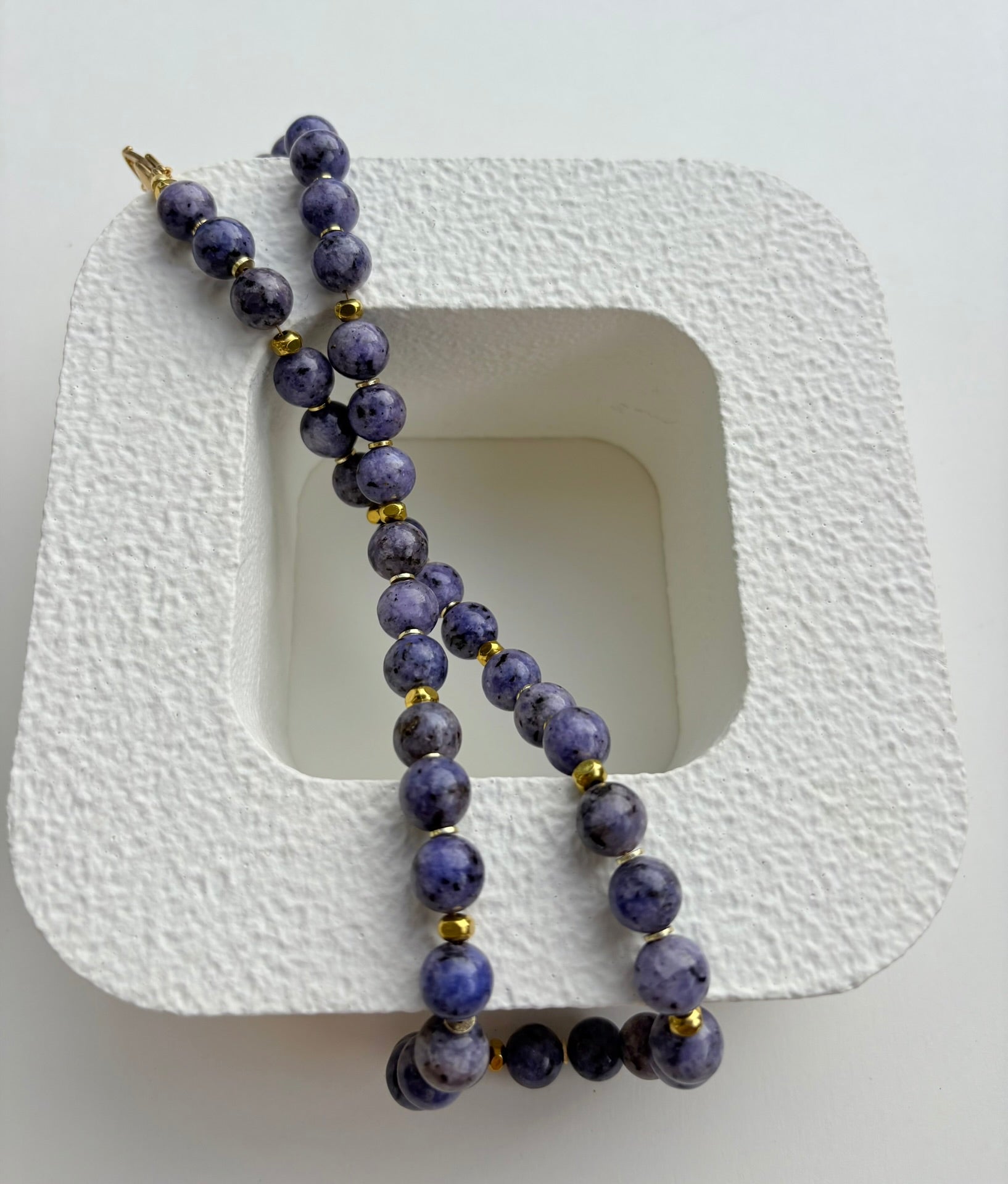 Natural Charoite Round Beaded Necklace