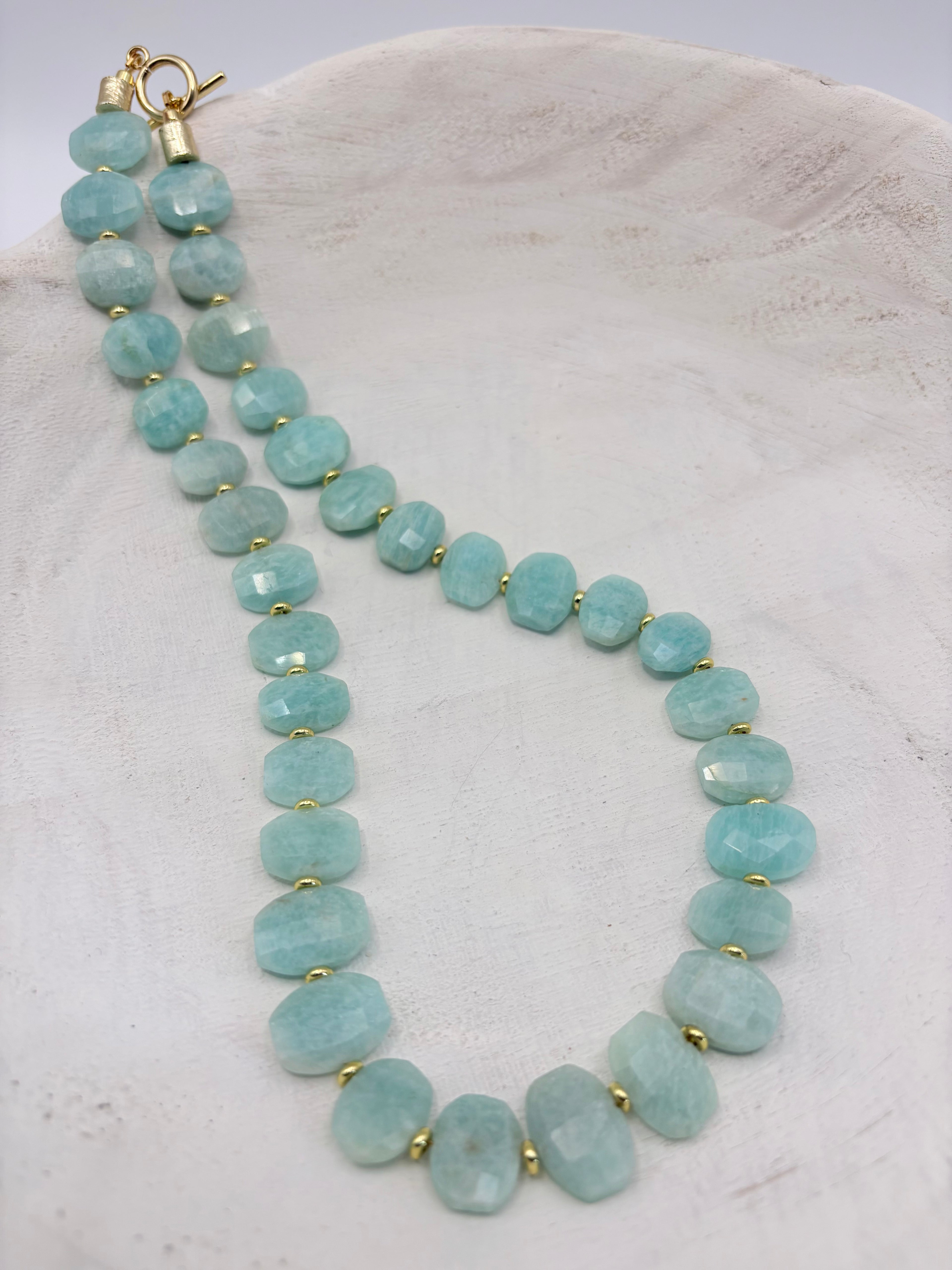 Amazonite Oval Beaded Necklace