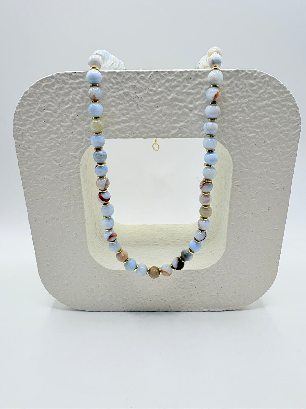 Blue Zebra Jasper Beaded Necklace