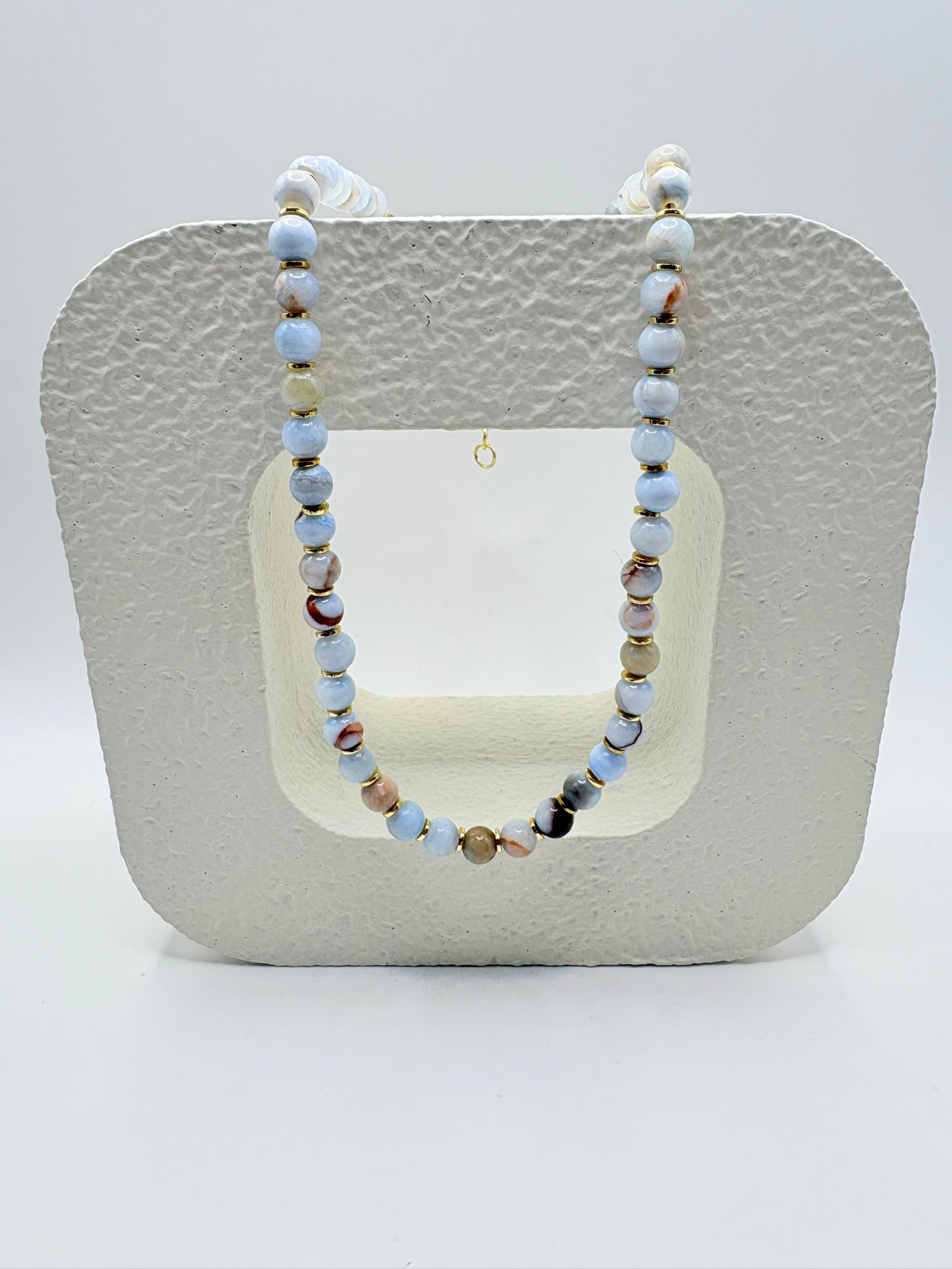 Blue Zebra Jasper Beaded Necklace