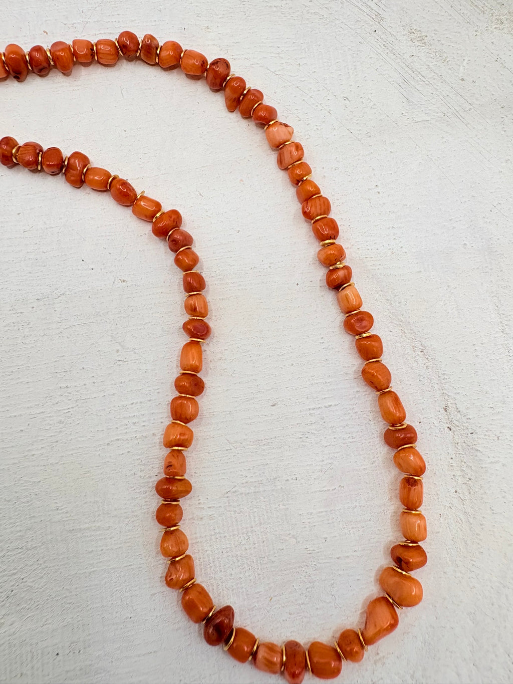 Orange Coral Dainty Necklace
