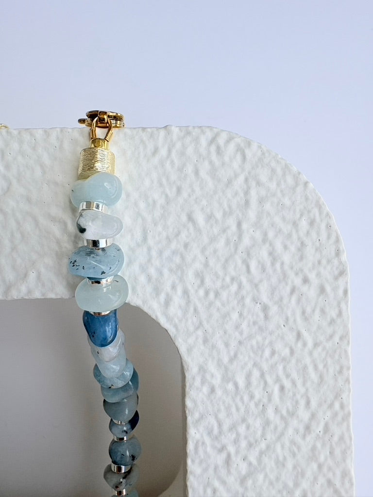 Aquamarine Mixed Metals Necklace