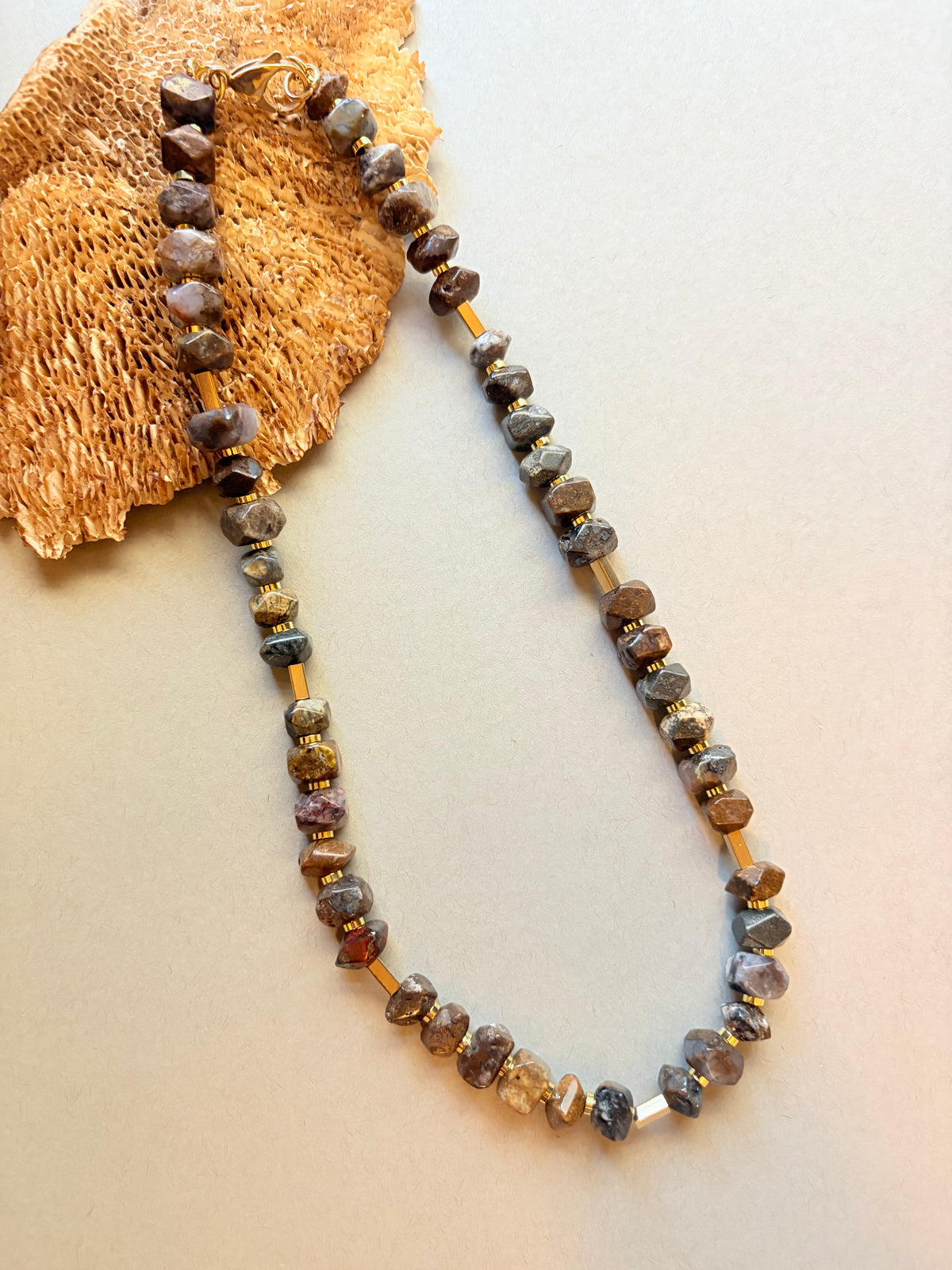 Pietersite Faceted Nugget Necklace