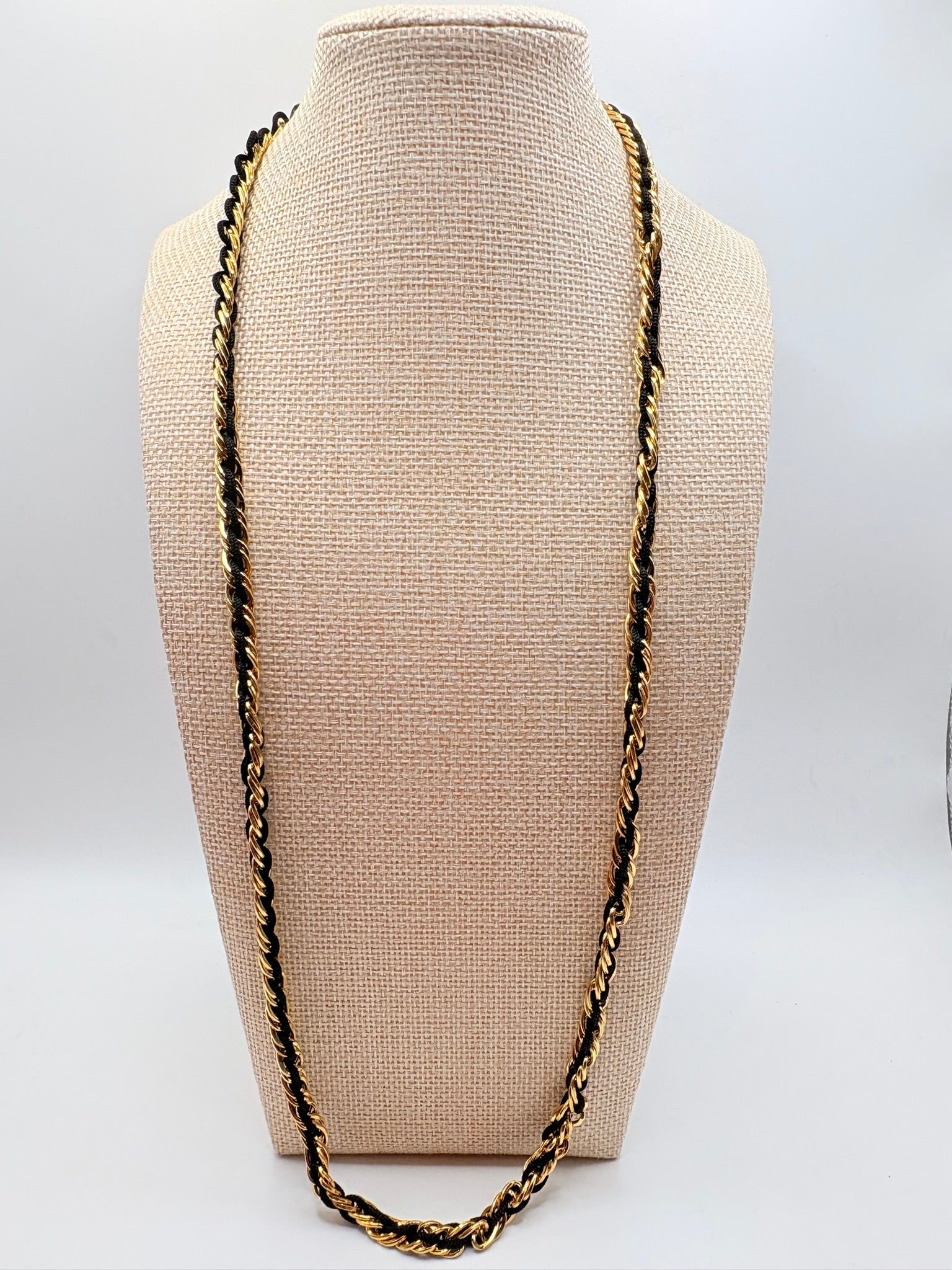 Vintage Interwoven Ribbon Cable Chain 29 inches