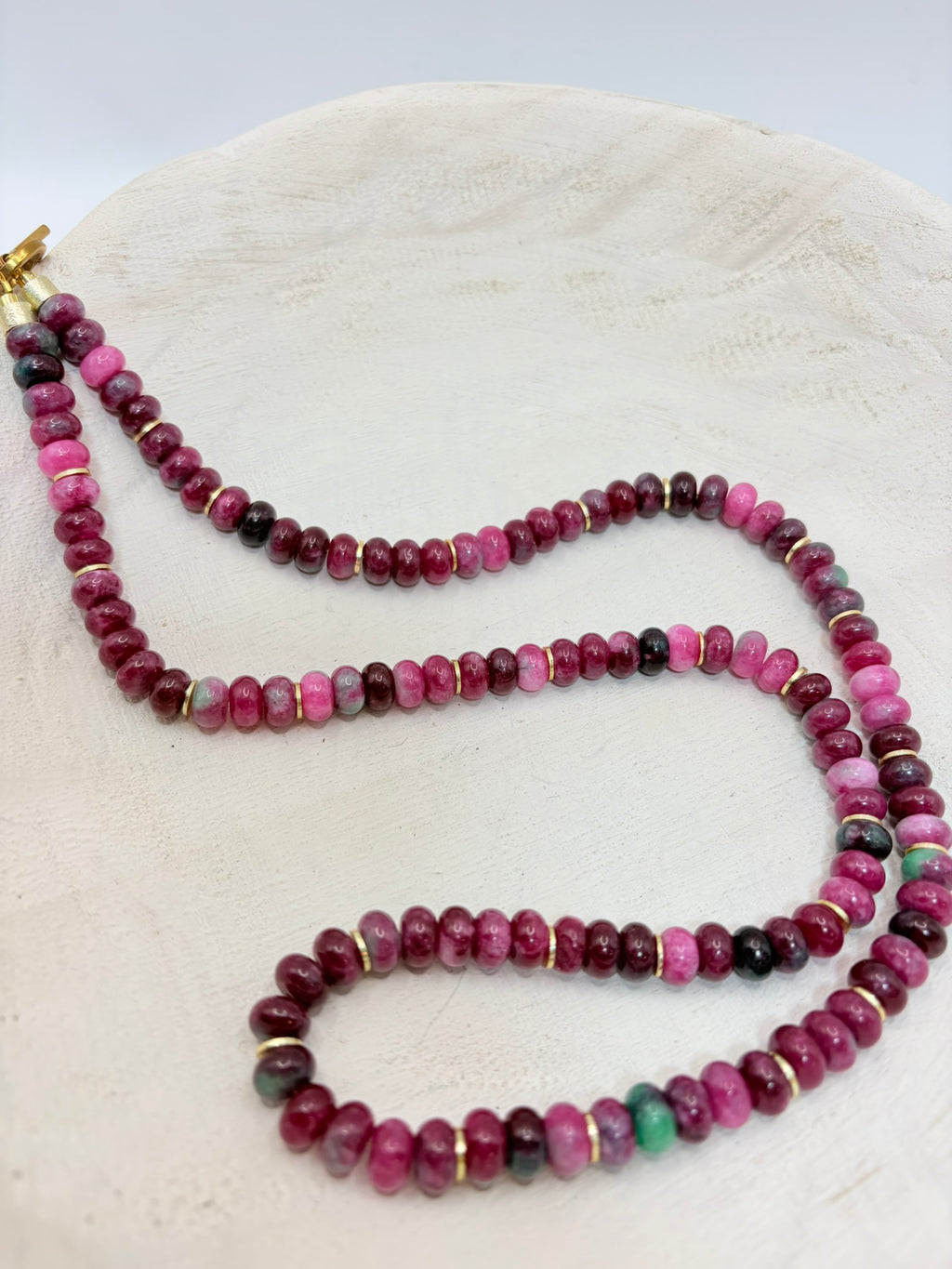 Ruby in Zoisite Rondelle Necklace
