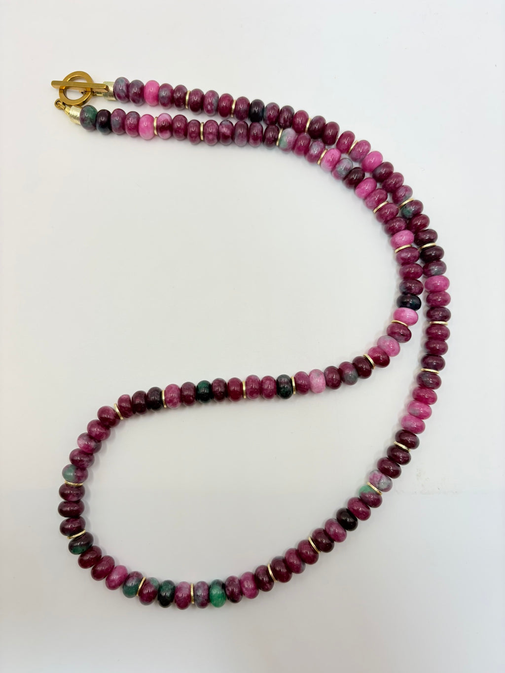 Ruby in Zoisite Rondelle Necklace