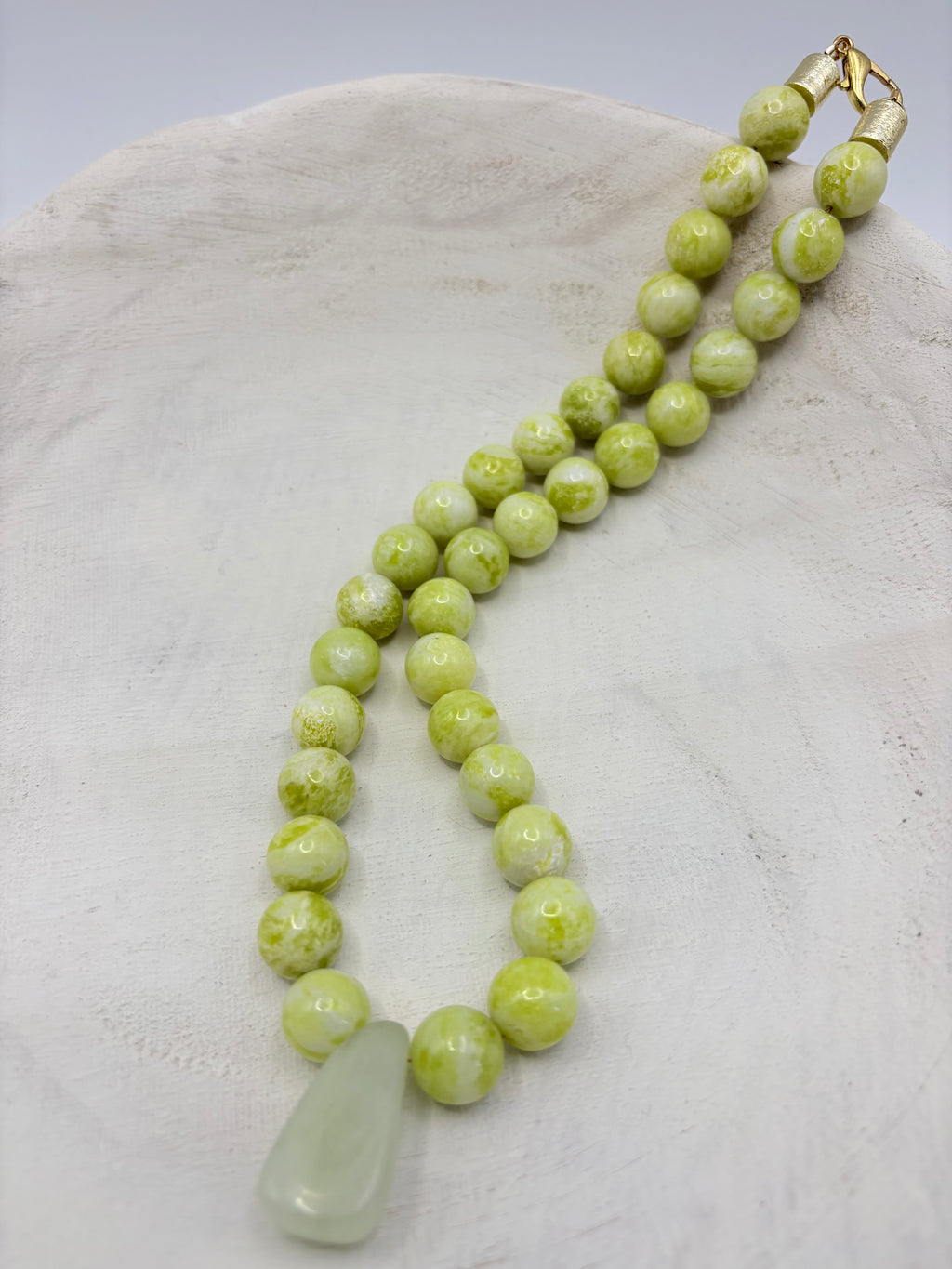 Lemon Jade Vintage Beaded Statement Necklace