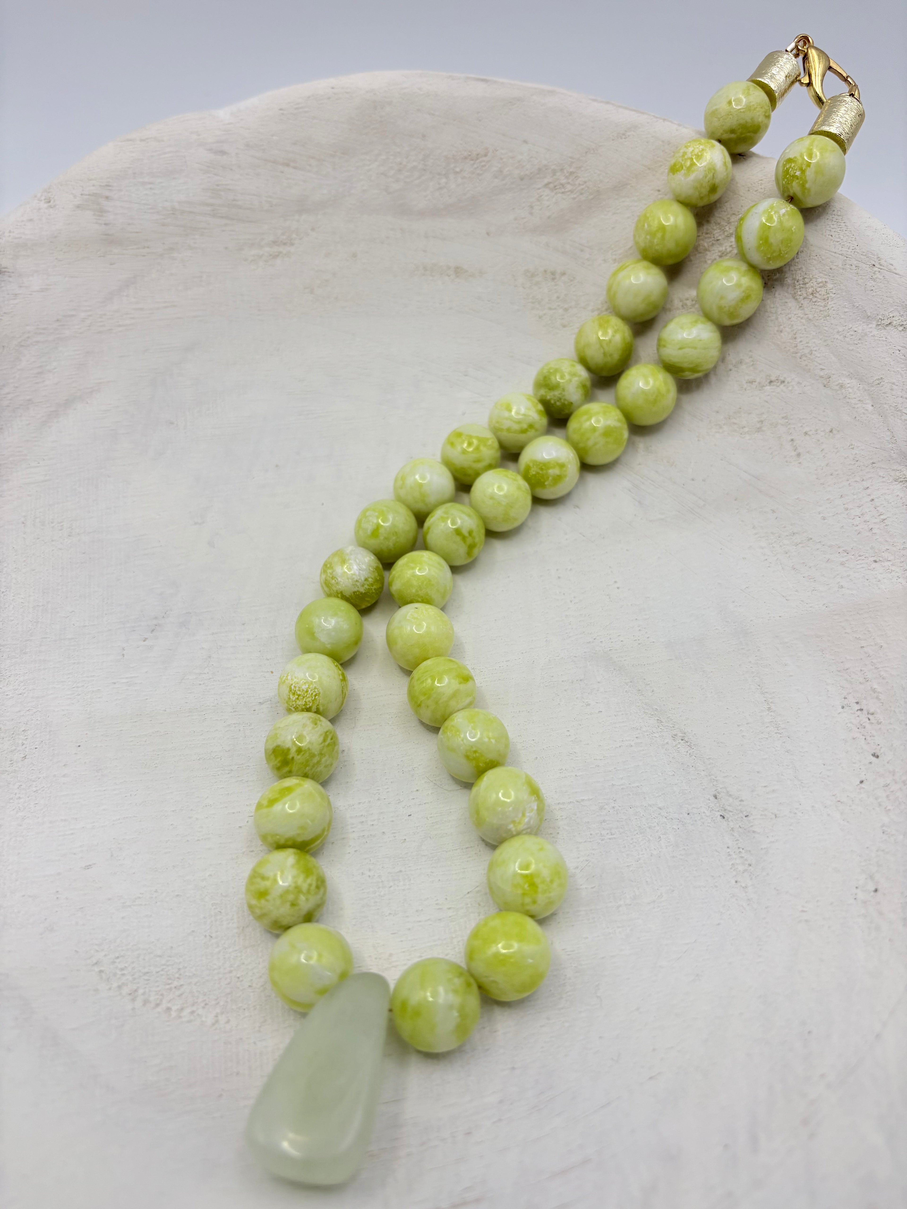 Lemon Jade Vintage Beaded Statement Necklace