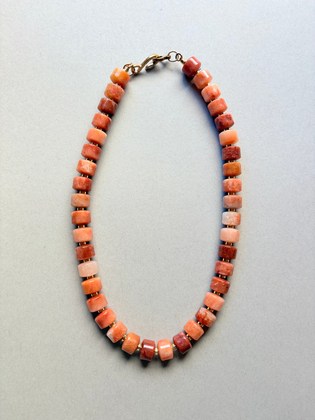 Rojo Agate Heishi Necklace
